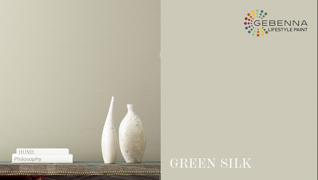 9: Gebenna Vægmaling: Green Silk Farveprøve