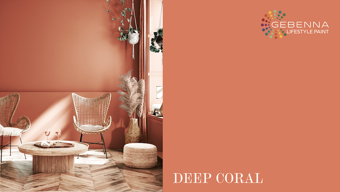 Se Gebenna Vægmaling: Deep Coral Farveprøve hos Gebenna.com