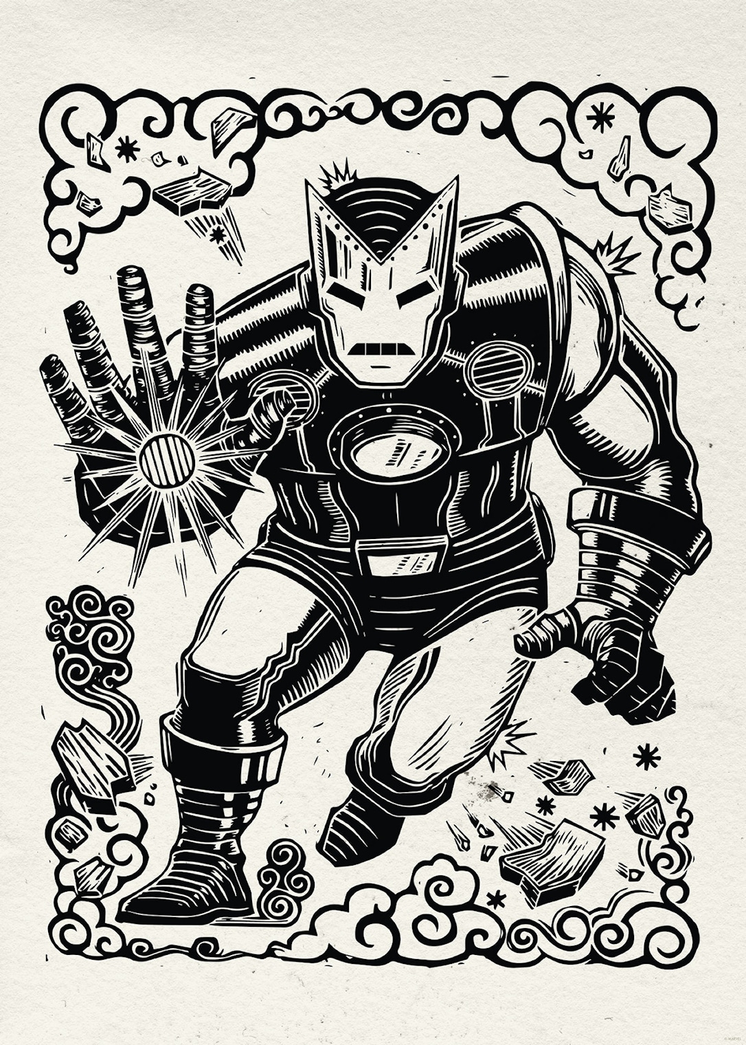Plakat Linoleumstryk: Marvel Iron Man 30x40 Cm